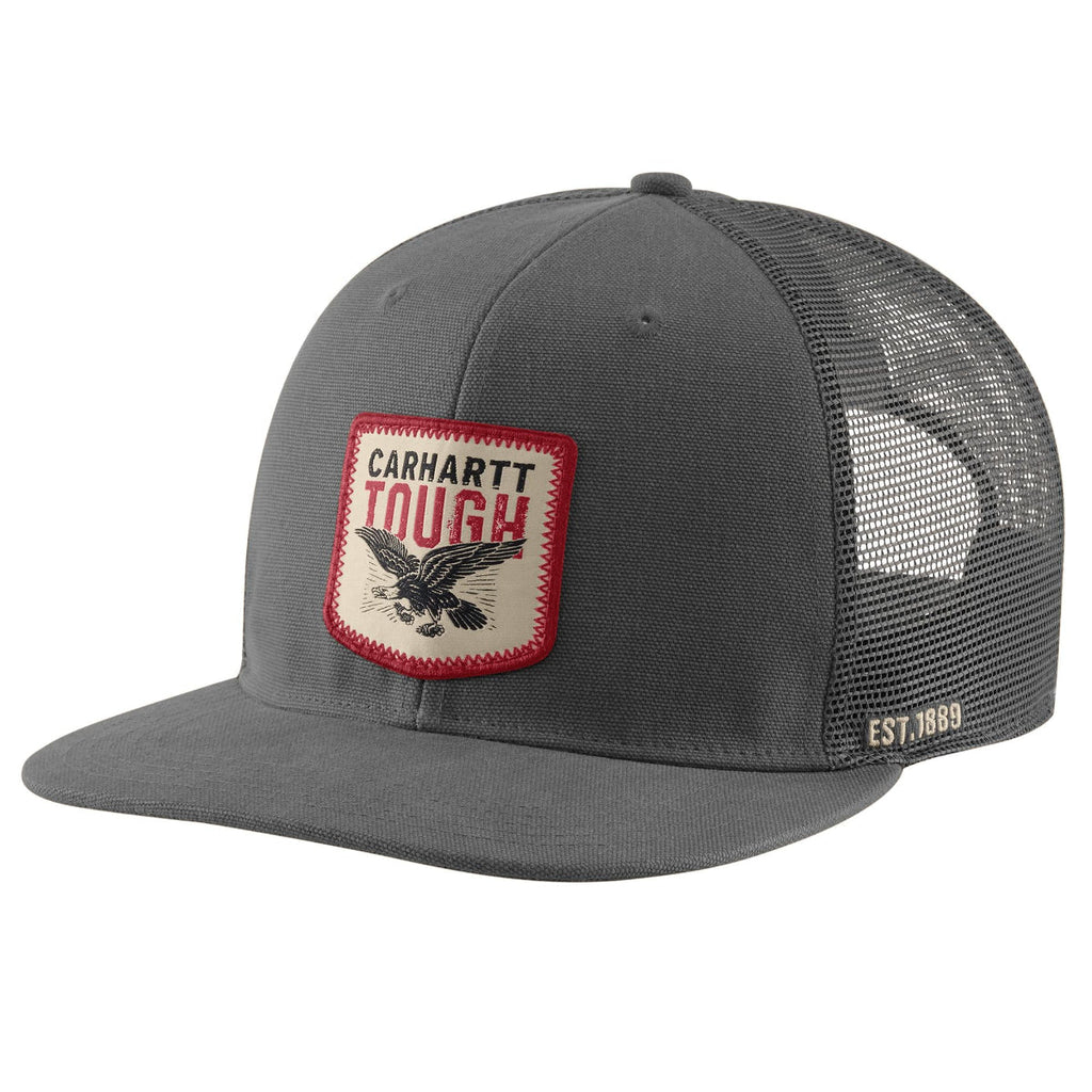 Carhartt 107347 Washed Duck Flat Brim Eagle Graphic Cap