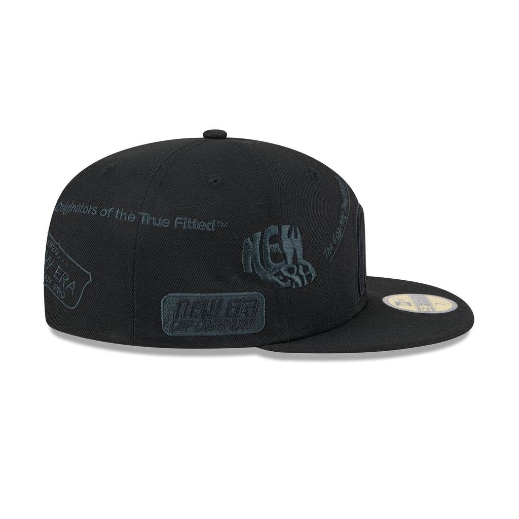 Mexico Baseball New Era Anniversary Logos Black on Black 59FIFTY Fitted Hat