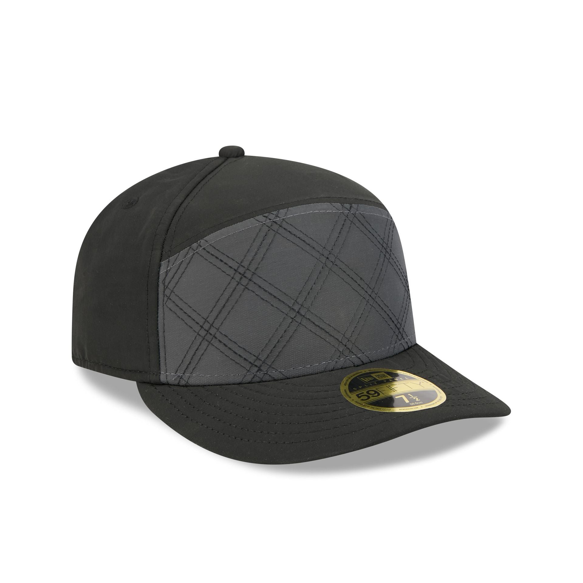 New Era Cap Silver Tier Quilted Split Panel 59FIFTY Fitted Hat