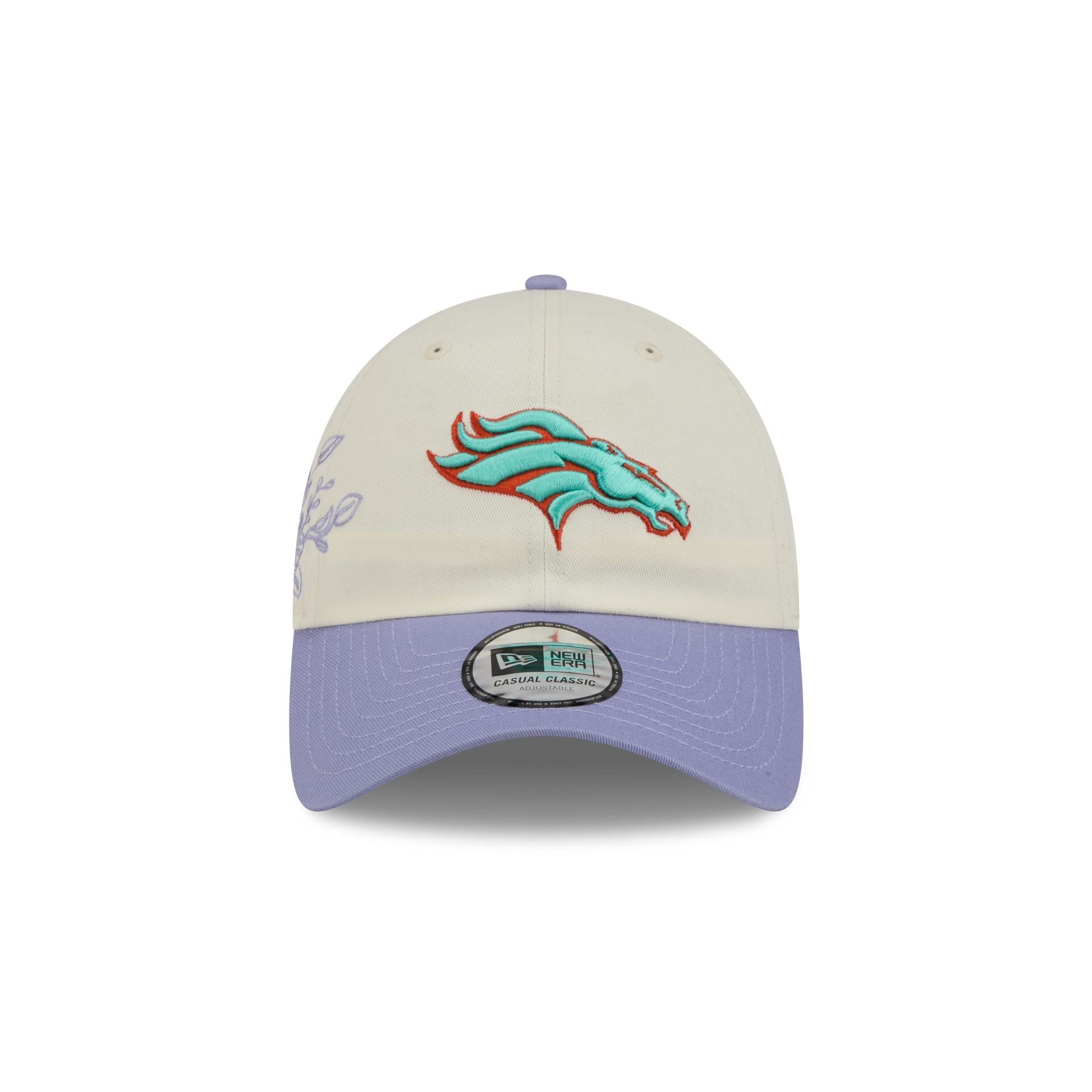 Denver Broncos Lavender Flowers Casual Classic Adjustable Hat