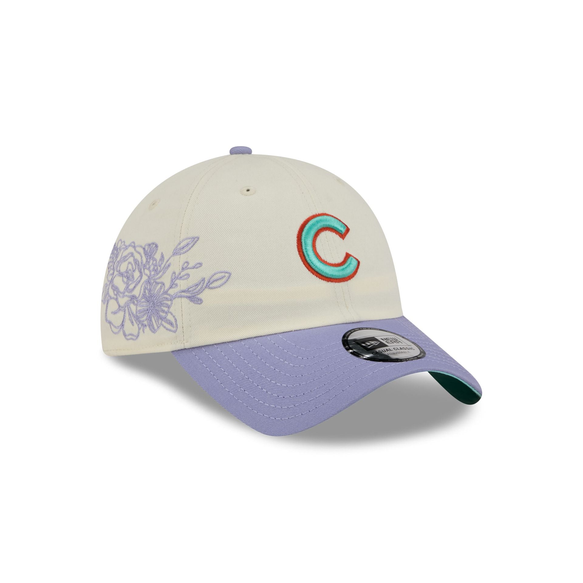 Chicago Cubs Lavender Flowers Casual Classic Adjustable Hat