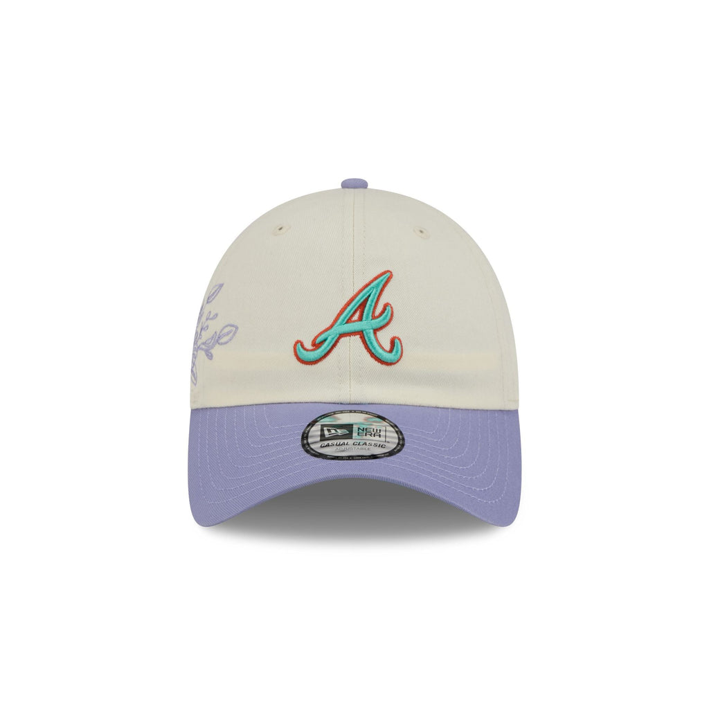 Atlanta Braves Lavender Flowers Casual Classic Adjustable Hat