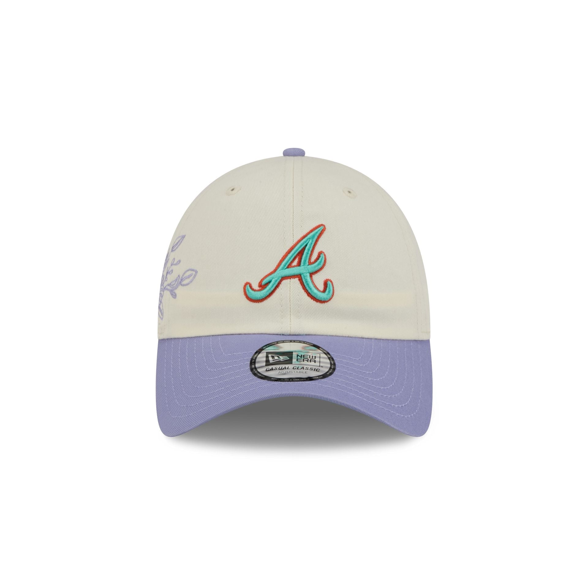 Atlanta Braves Lavender Flowers Casual Classic Adjustable Hat