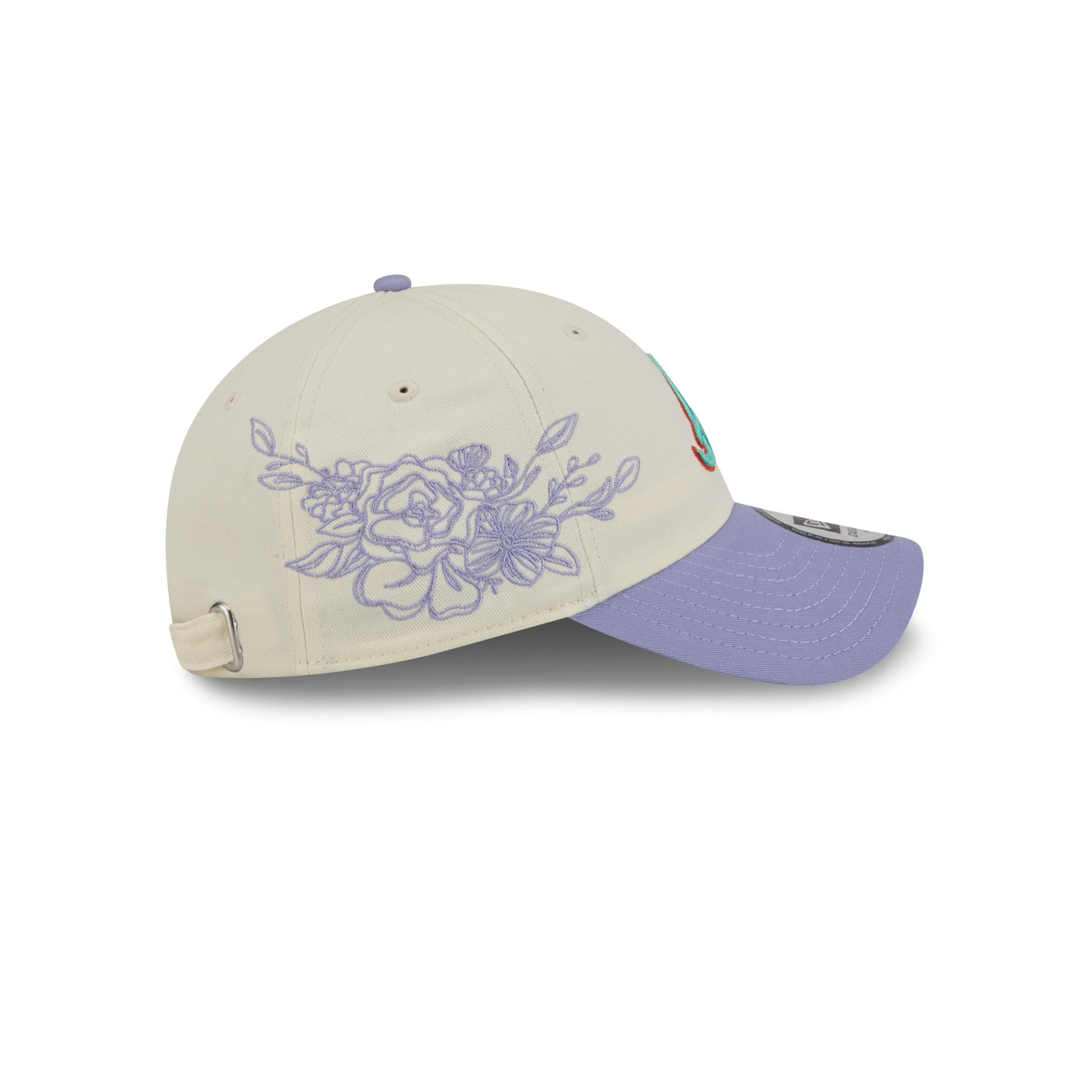 Atlanta Braves Lavender Flowers Casual Classic Adjustable Hat
