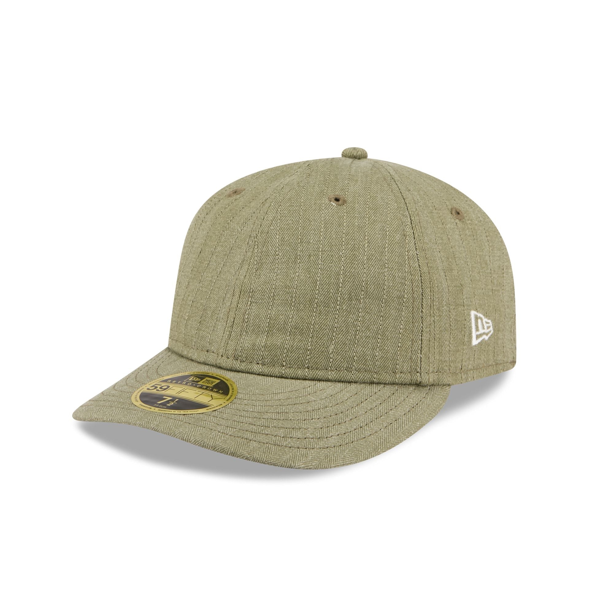 New Era Cap Herringbone New Olive Retro Crown 59FIFTY Fitted Hat