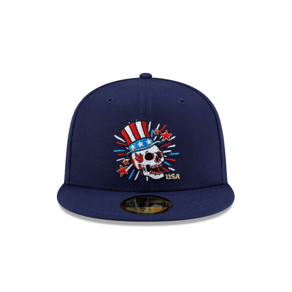 New Era Cap USA Skull Navy 59FIFTY Fitted Hat