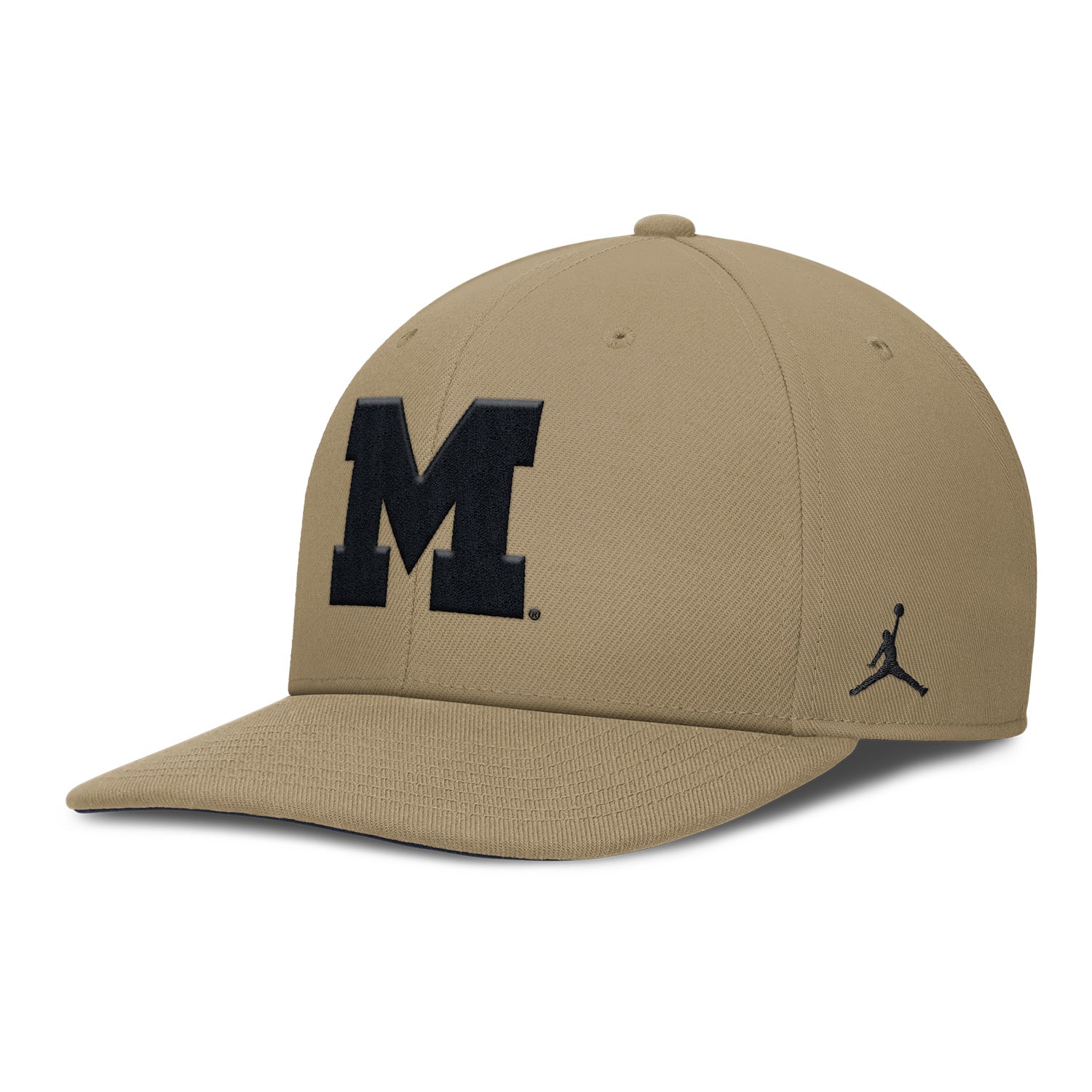 Michigan Wolverines Jordan Flat Brim Adjustable Tan Hat