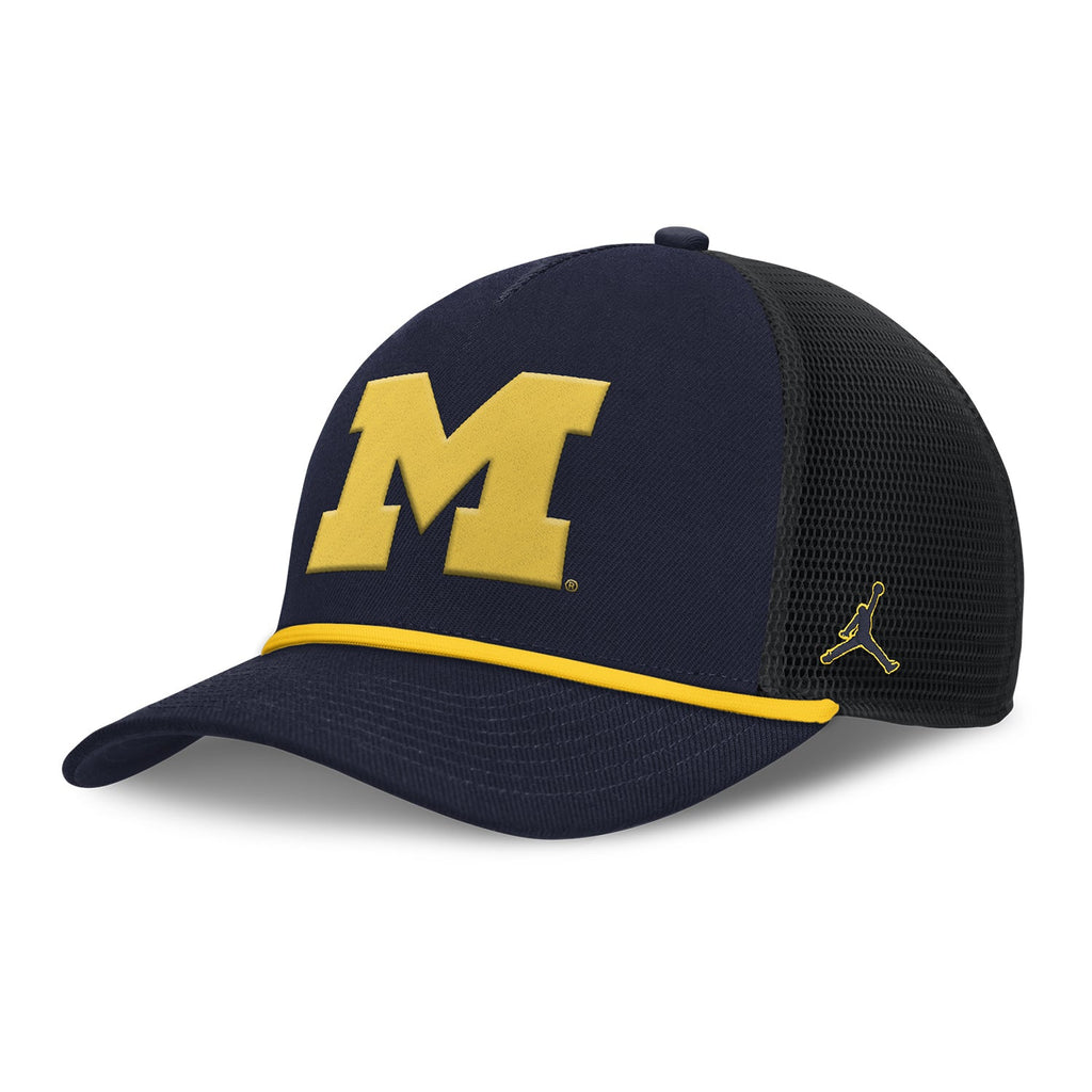 Michigan Wolverines Nike Jordan Navy Rise Trucker Primetime Hat