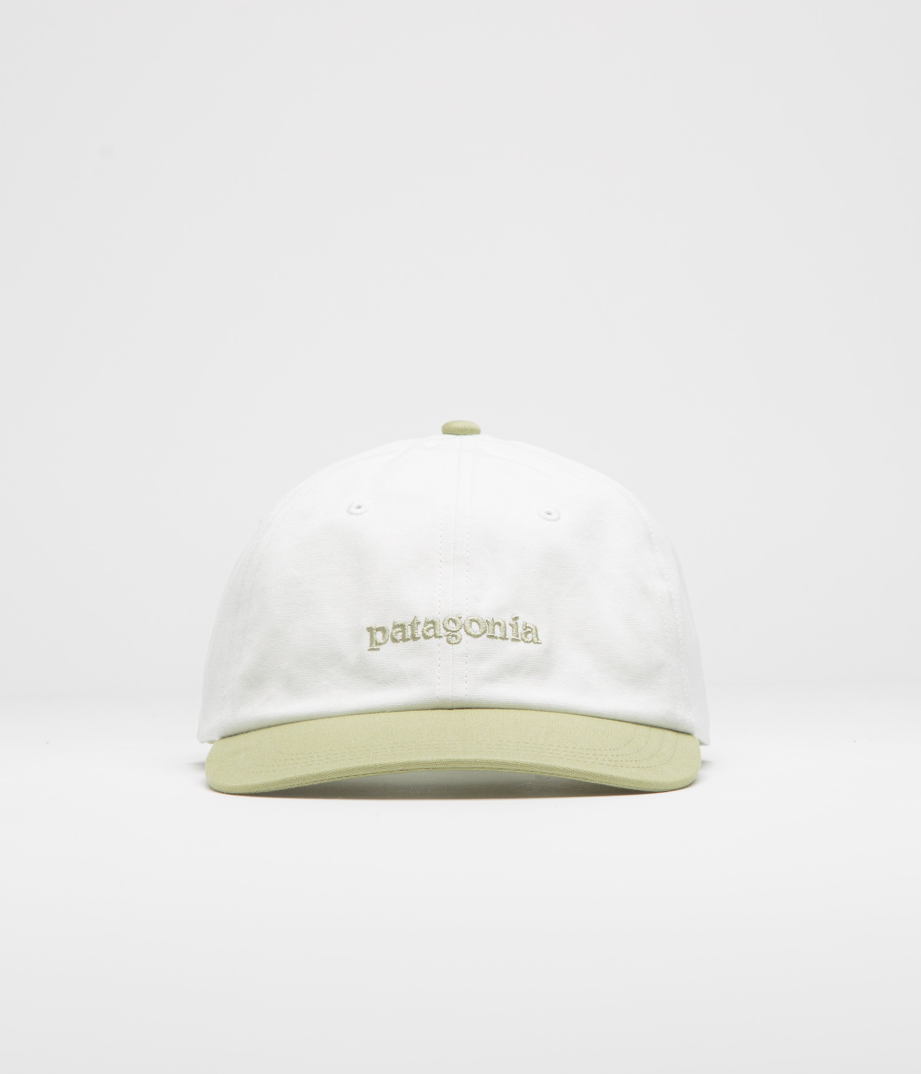 Patagonia Fitz Roy Icon Trad Cap - Text Logo: Birch White / Gumtree Green