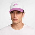 Nike Club Unstructured Futura Wash Cap in White/Lt Magenta/Lt Magenta