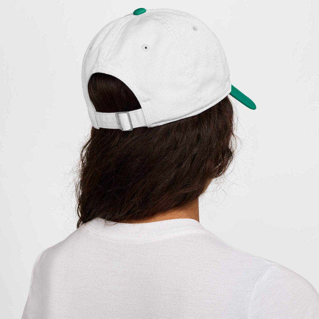 Nike Club Unstructured Futura Wash Cap in White/Malachite/Malachite